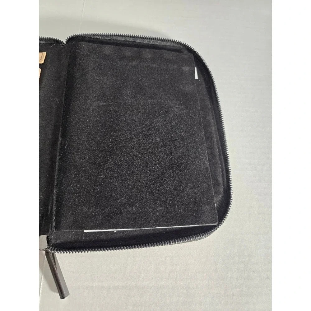 Halston‎ Gold Faux Leather Zip Around Jewelry Travel Organizer Case Pouch